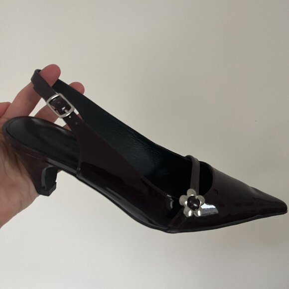 Lisa Says Gah Natalia Pointy Toe Heel - Dark Brown Size 7 - Picture 2 of 6